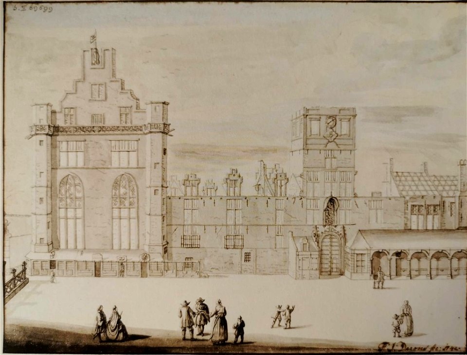 Derons, Het Hof te Brussel afgebrand den 4 Februarij 1731, 15,5 x 21,5 cm (KBR)