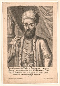 Dersich so nennende Melech Augustus Hultazob, printz Americaner aüs der Provintz Canada aüs Achem, wie er in Bresslau, Anno 1718, nach dem leben geseichnet worden - J.H. Lindeman ad vivum LCCN2012647536