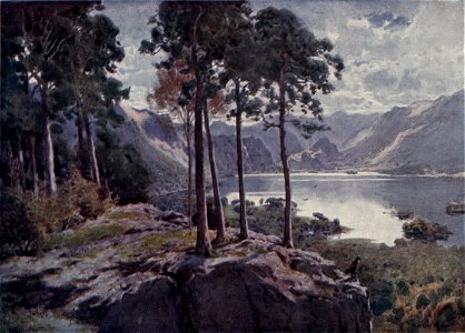 Derwentwater, From Castle Head - The English Lakes - A. Heaton Cooper. Free illustration for personal and commercial use.