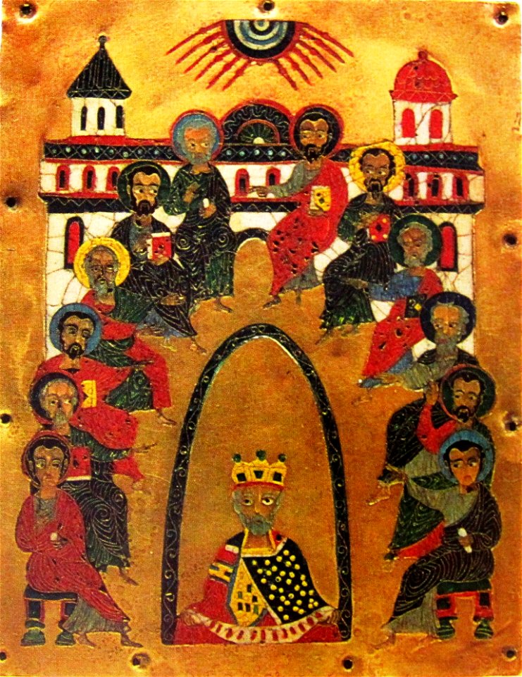 Descent of the Holy Spirit icon, 12th century. National Museum of Georgia