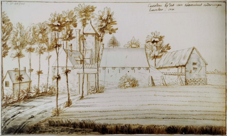 Derons, Kasteelhoeve in Laken bij het Hof van Drootbeek, 1730 (KBR)