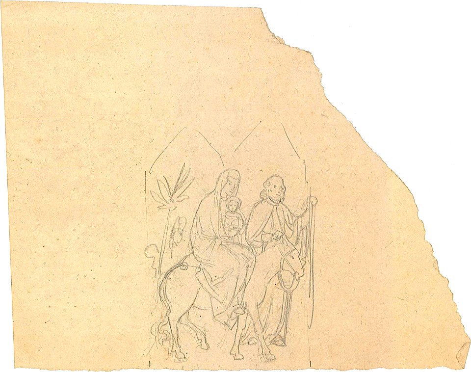 Design for a Flight into Egypt by Kunstwerkplaatsen Cuypers & Co. Cuypershuis 0682x