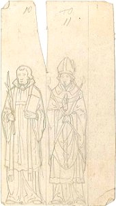 Design for a Priest Saint and a Bishop Saint by Kunstwerkplaatsen Cuypers & Co. Cuypershuis 0682v