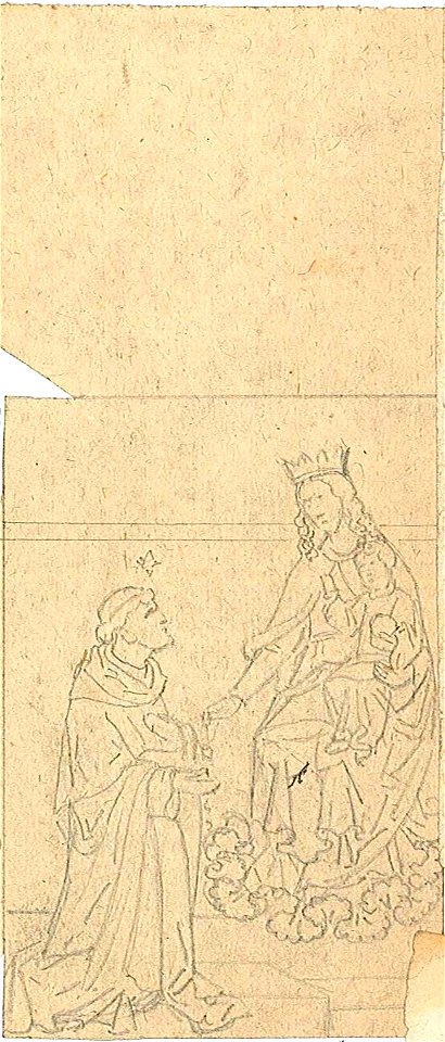 Design for a Saint Dominic Receiving the Rosary from Mary by Kunstwerkplaatsen Cuypers & Co. Cuypershuis 0682u
