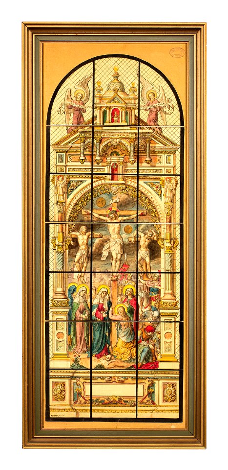 Design for a Stained-Glass Window with the Crucifixion by Frans Nicolas Limburgs Museum L04435