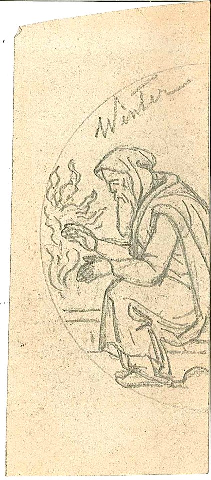 Design for an Allegory of Winter by Kunstwerkplaatsen Cuypers & Co. Cuypershuis 0682f