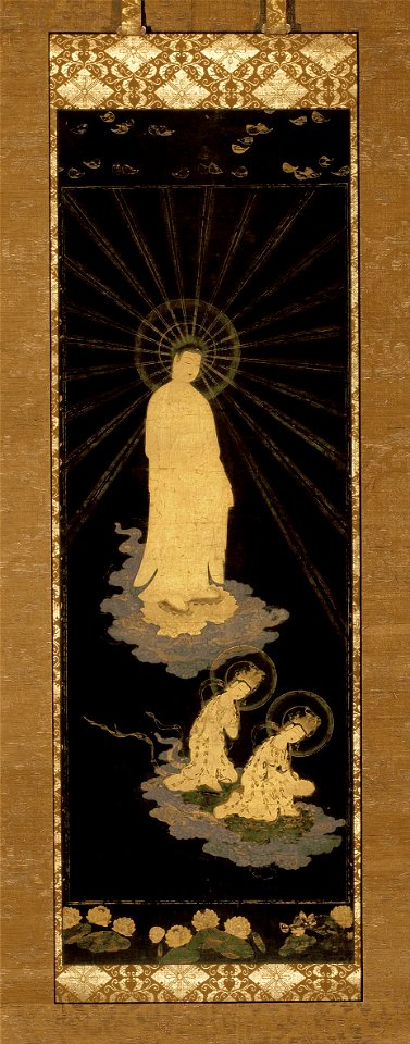 Descent of the Amida trinity - Google Art Project