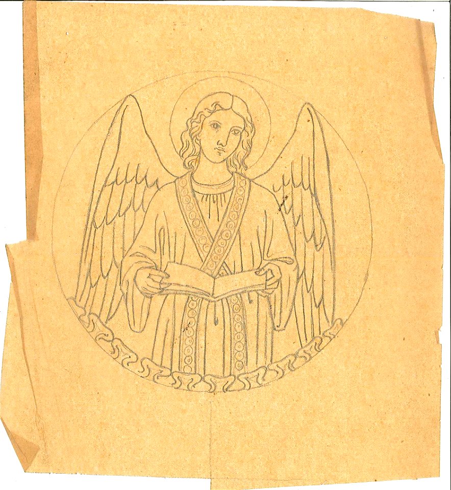 Design for an Angel Holding a Book by Kunstwerkplaatsen Cuypers & Co. Cuypershuis 0682g