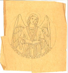 Design for an Angel Holding a Book by Kunstwerkplaatsen Cuypers & Co. Cuypershuis 0682g