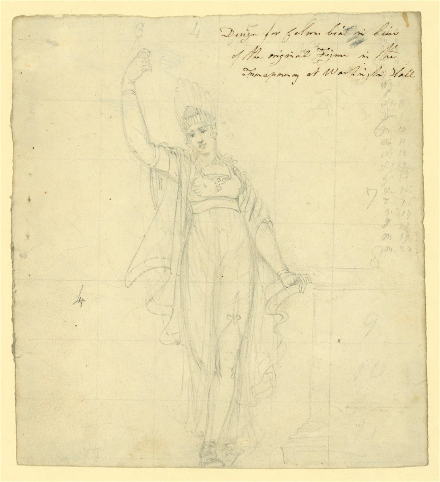 Design for Columbia in lieu of the original figure in the transparency at Washington Hall LCCN2004661619