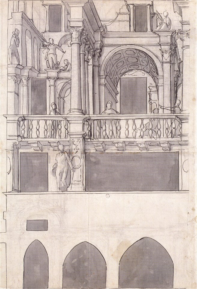 Design for façade paintings for the House of the Dance, by Hans Holbein the Younger