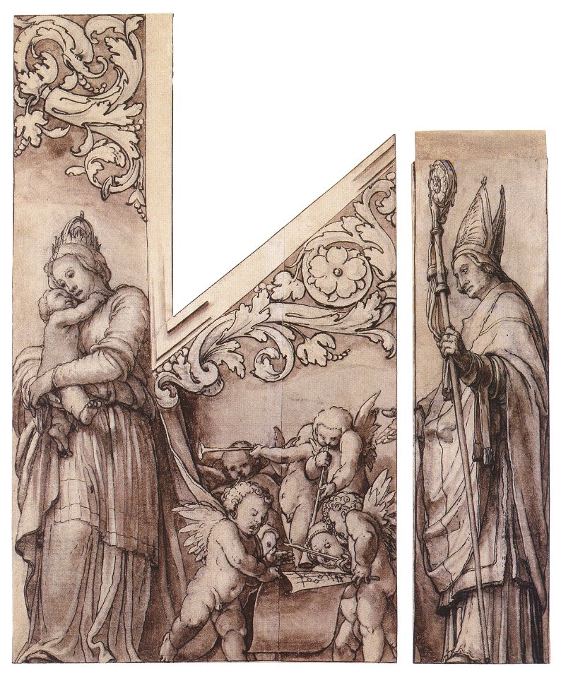 Design for Organ Shutters, parts 3 & 4, by Hans Holbein the Younger