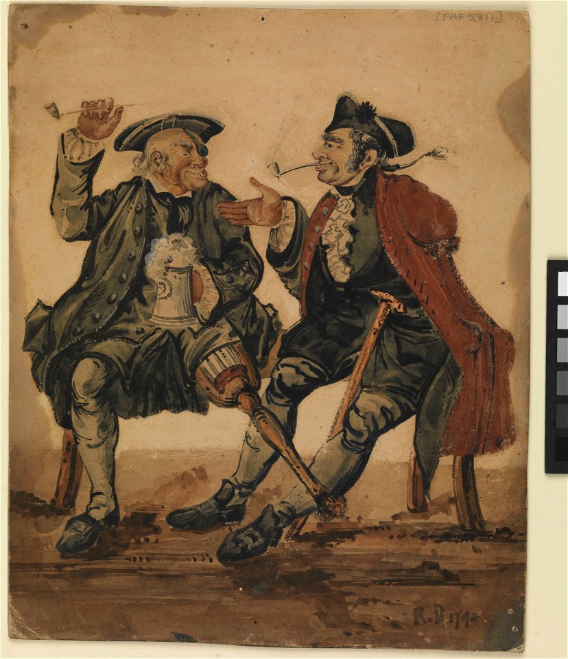 Descriptions of battles by sea and land - (caricature) RMG PW5811
