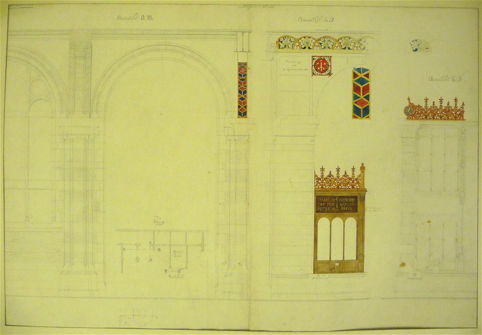 Design for the central hall with vestibule of the Amsterdam Centraal railway station Cuypershuis 0521