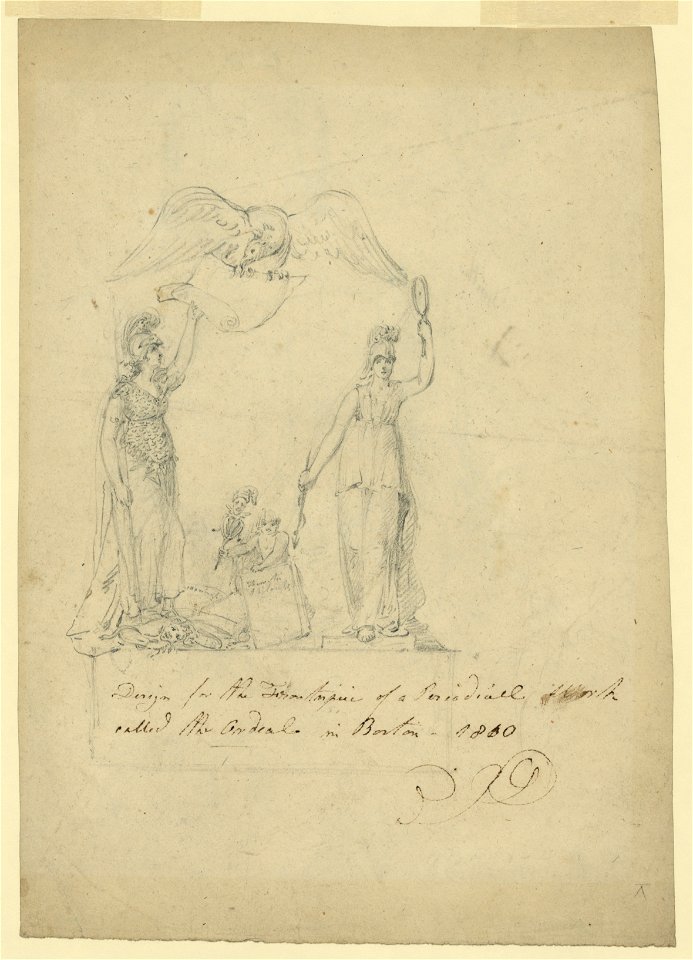 Design for the frontispiece of a periodical work called The ordeal in Boston, 1810 LCCN2004661620