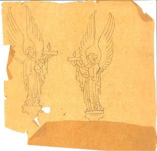 Design for Two Angels by Kunstwerkplaatsen Cuypers & Co. Cuypershuis 0682g. Free illustration for personal and commercial use.