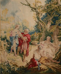 Designed by François Boucher, French - Tapestry showing Psyche and the Basketmaker - Google Art Project