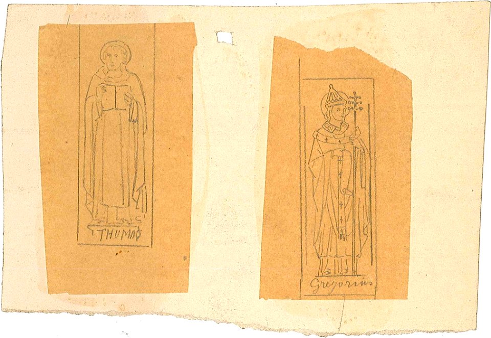 Designs for a Saint Thomas and a Saint Gregory by Kunstwerkplaatsen Cuypers & Co. Cuypershuis 0682v
