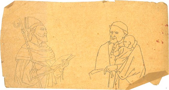 Design for a Bishop Saint and a Saint Vincent de Paul by Kunstwerkplaatsen Cuypers & Co. Cuypershuis 0682v