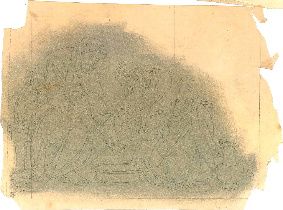 Design for a Christ Washing Saint Peter's Feet by Kunstwerkplaatsen Cuypers & Co. Cuypershuis 0682x