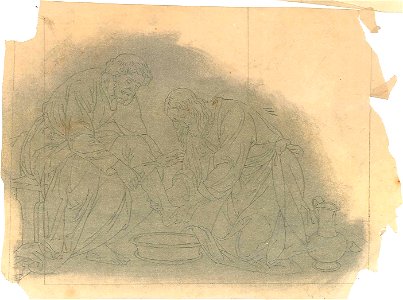 Design for a Christ Washing Saint Peter's Feet by Kunstwerkplaatsen Cuypers & Co. Cuypershuis 0682x