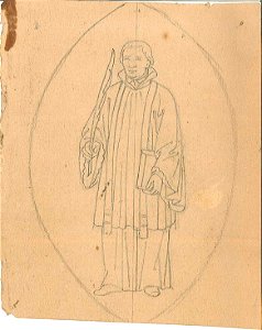 Design for a Martyr, possibly Saint Leonard van Veghel by Kunstwerkplaatsen Cuypers & Co. Cuypershuis 0682d