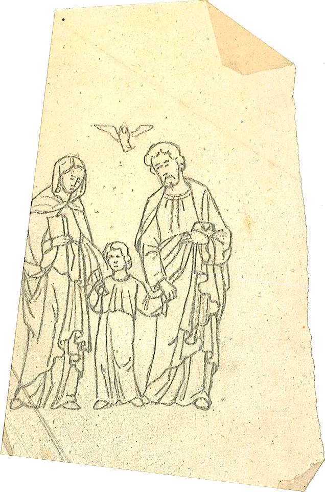 Design for a Holy Family with the Holy Spirit by Kunstwerkplaatsen Cuypers & Co. Cuypershuis 0682x