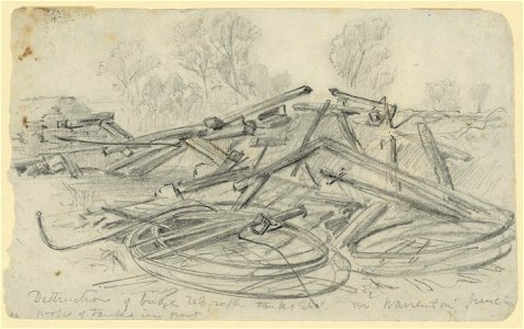 Destruction of bridge telegraph tanks Etc. in Warrenton Junction LCCN2004660506