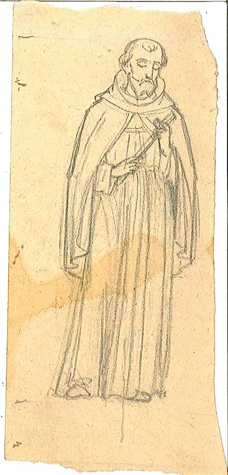 Design for a Priest Saint, possibly Francis Xavier by Kunstwerkplaatsen Cuypers & Co. Cuypershuis 0682d