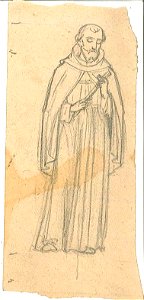 Design for a Priest Saint, possibly Francis Xavier by Kunstwerkplaatsen Cuypers & Co. Cuypershuis 0682d