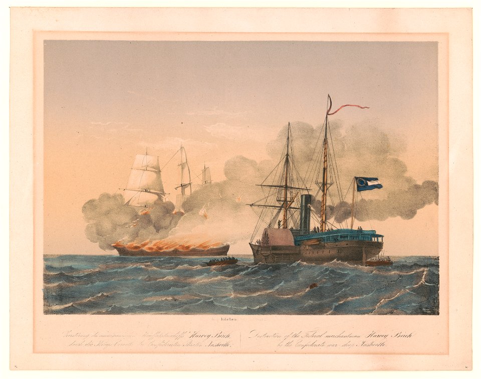 Destruction of the Federal merchantman Harvey Birch, by the Confederate war-sloop Nashville LCCN2003679837