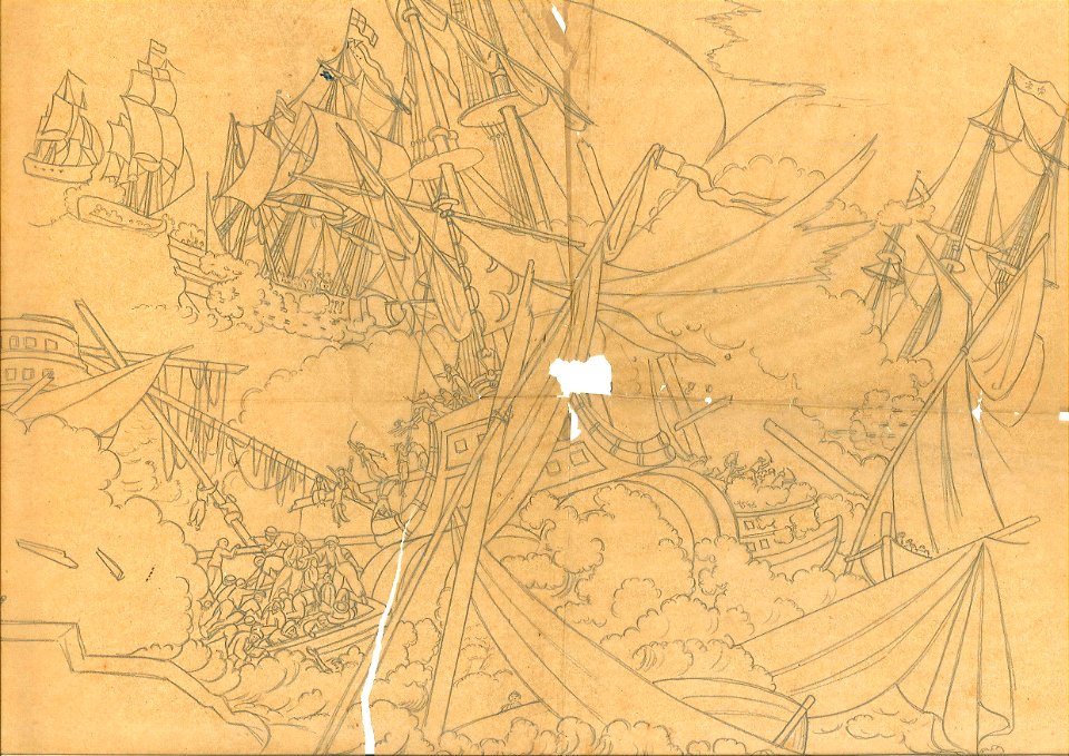 Design for a Sea Battle by Kunstwerkplaatsen Cuypers & Co. Cuypershuis 0682w
