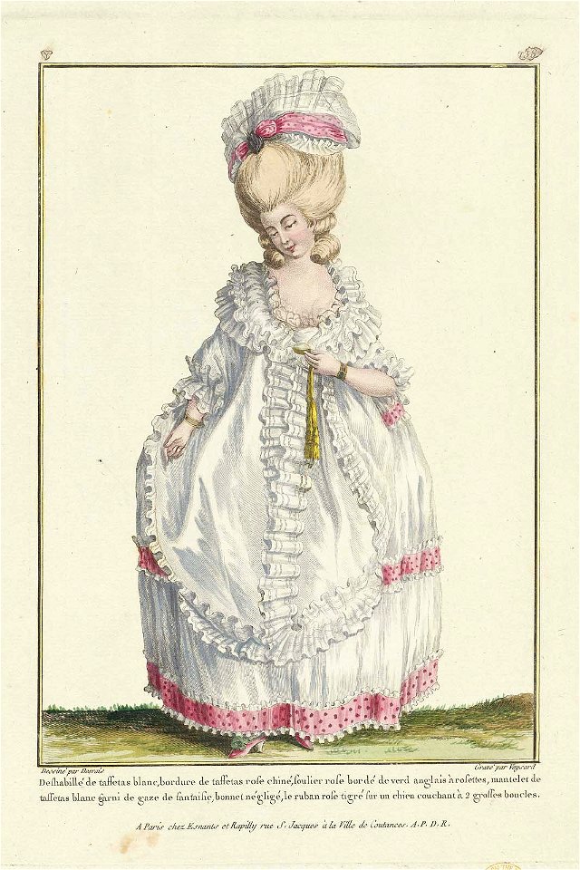 Deshabillé de taffetas blanc