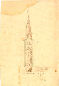 Design for a Statue of Saint Hippolytus by Piere Cuypers Cuypershuis 0682d. Free illustration for personal and commercial use.