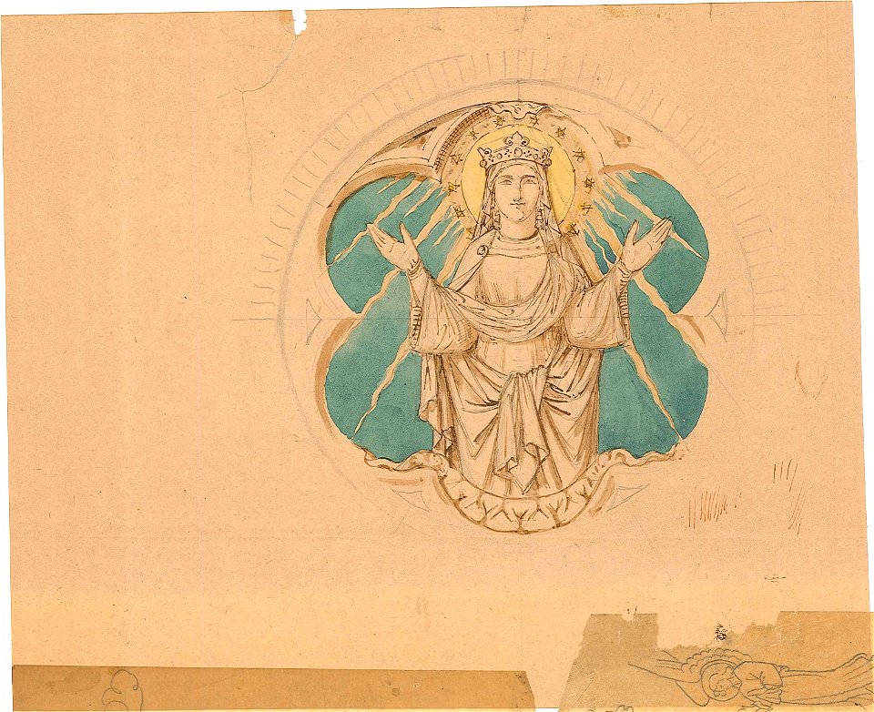 Design for a Virgin Mary as Mediatrix of All Graces by Kunstwerkplaatsen Cuypers & Co. Cuypershuis 0682u