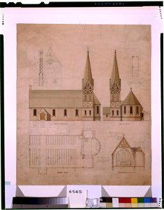 Design for an unidentified wooden church) - Richd. Upjohn & Co., architects, Trinity Building, N. York LCCN96509723