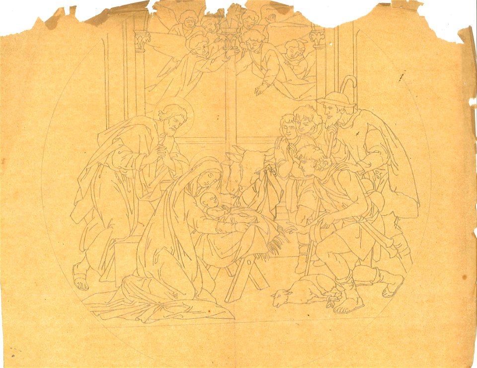 Design for an Adoration of the Shepherds by Kunstwerkplaatsen Cuypers & Co. Cuypershuis 0682o
