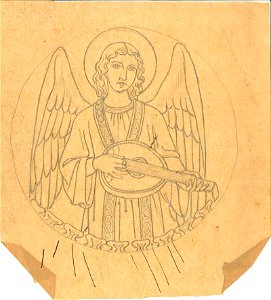 Design for an Angel Playing the Lute by Kunstwerkplaatsen Cuypers & Co. Cuypershuis 0682g