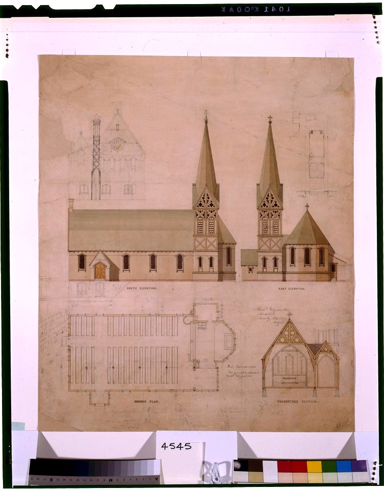 Design for an unidentified wooden church) - Richd. Upjohn & Co., architects, Trinity Building, N. York LCCN96509723