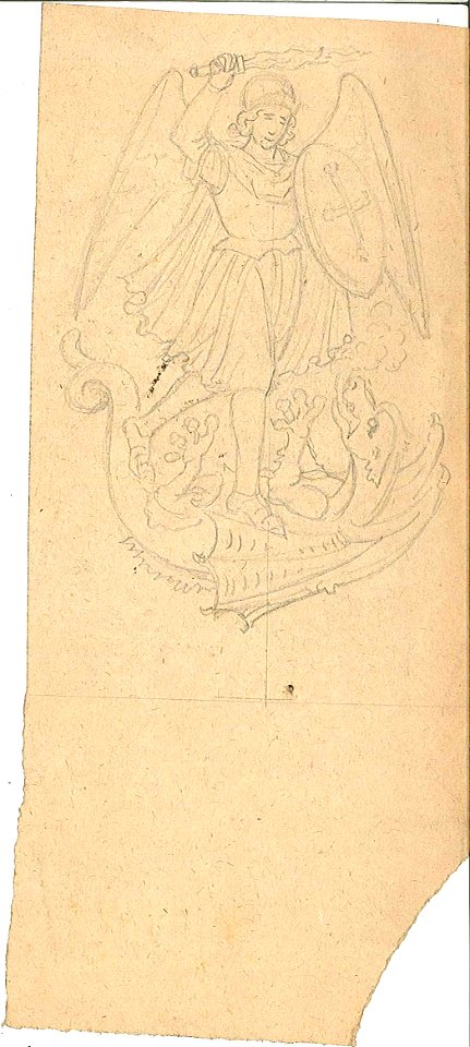 Design for a Saint Michael and the Dragon by Kunstwerkplaatsen Cuypers & Co. Cuypershuis 0682t