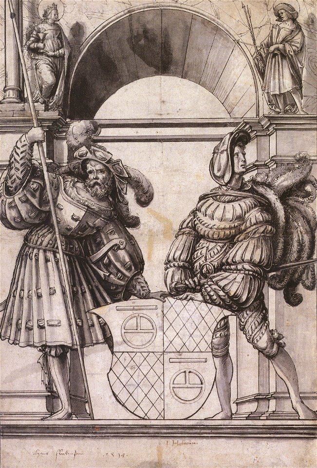 Design for a Stained Glass Window for Hans Fleckenstein, by Hans Holbein the Younger