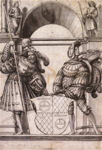 Design for a Stained Glass Window for Hans Fleckenstein, by Hans Holbein the Younger