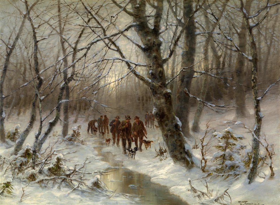 Desire Thomassin Jäger im Winterwald