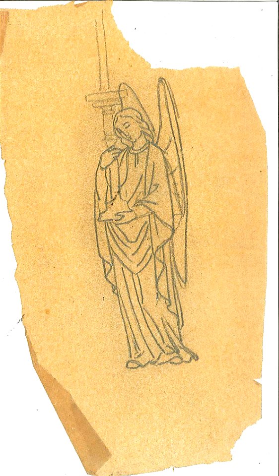 Design for an Angel with a Candlestick by Kunstwerkplaatsen Cuypers & Co. Cuypershuis 0682g