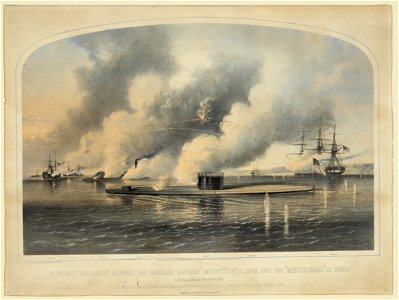Desperate encounter between the Ericsson battery Monitor 2 guns, and the Merrimac 12 guns LCCN2003674426