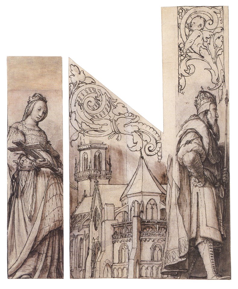 Design for Organ Shutters, parts 1 & 2, by Hans Holbein the Younger