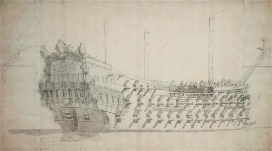 Dessin présume du vaisseau Royale Thérèse vers 1673