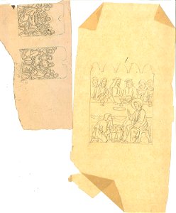 Designs for a Last Supper and a Wedding at Cana by Kunstwerkplaatsen Cuypers & Co. Cuypershuis 0682h