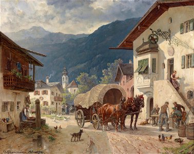 Desire Thomassin Rast vor dem Wirtshaus