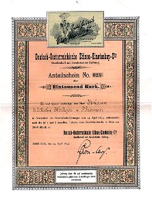 Deutsch-Oesterreichische Edison-Kinetoskop-Cie 1000 Mk 1895